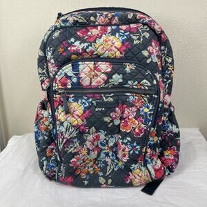 Vera Bradley Pretty Posies Quilted Iconic Campus Backpack Floral Cottagecore